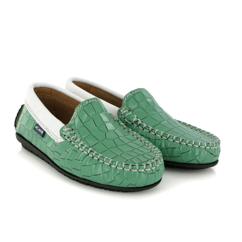 Plain Moccasins In Leather, Green