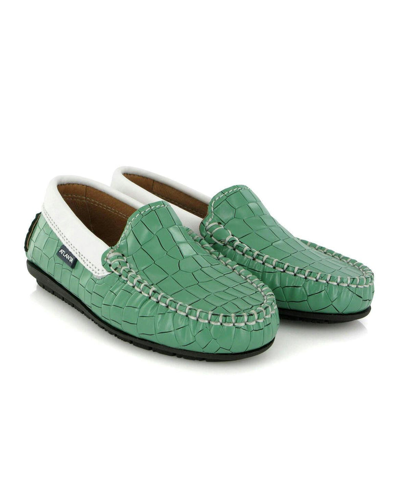 Plain Moccasins In Leather, Green