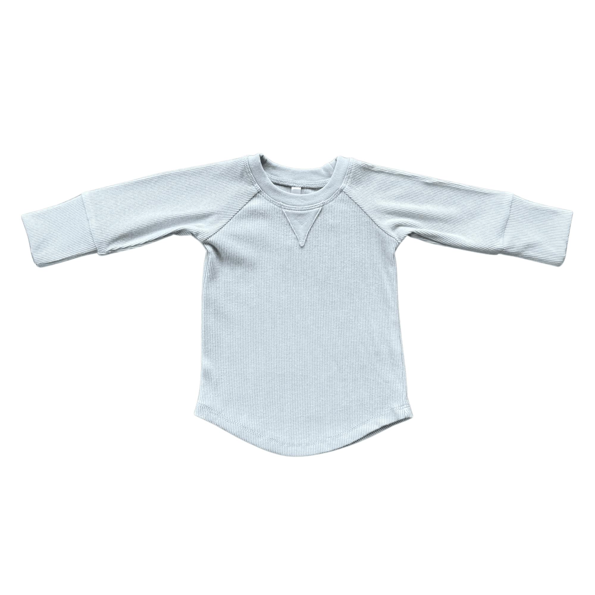 Boys Ribbed Top in Gray Dawn