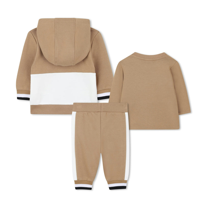 Baby Boys Beige Logo Tracksuit Set