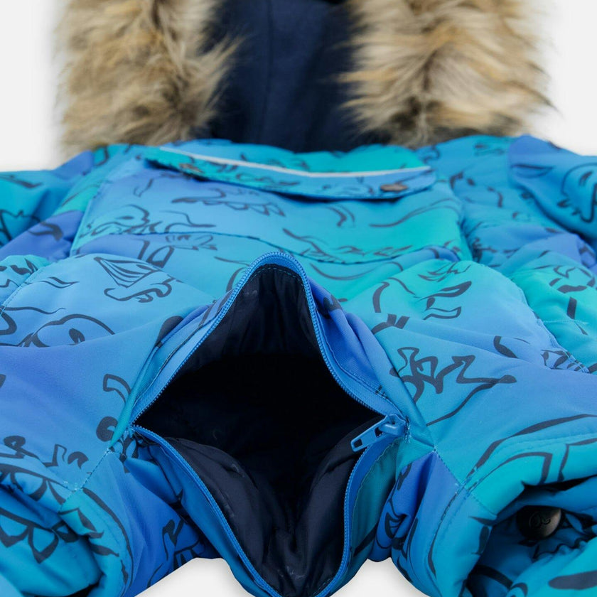 One-Piece Baby Play Snowsuit Designed for Car Seat