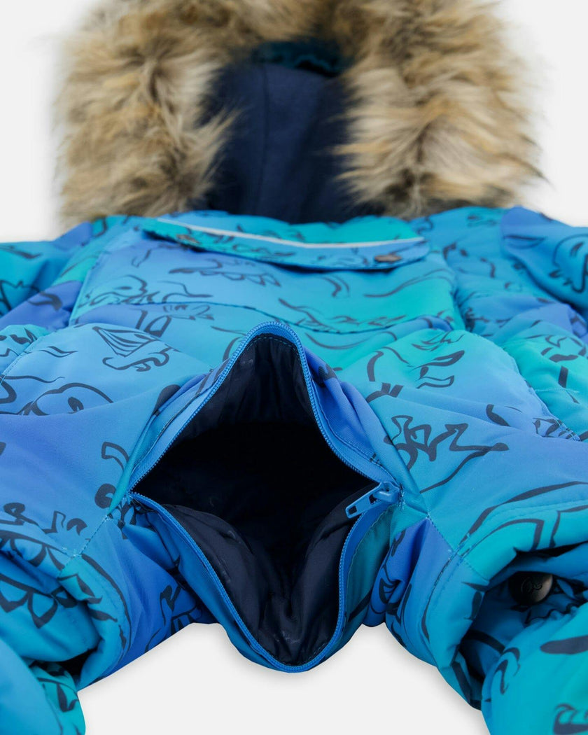 One-Piece Baby Play Snowsuit Designed for Car Seat