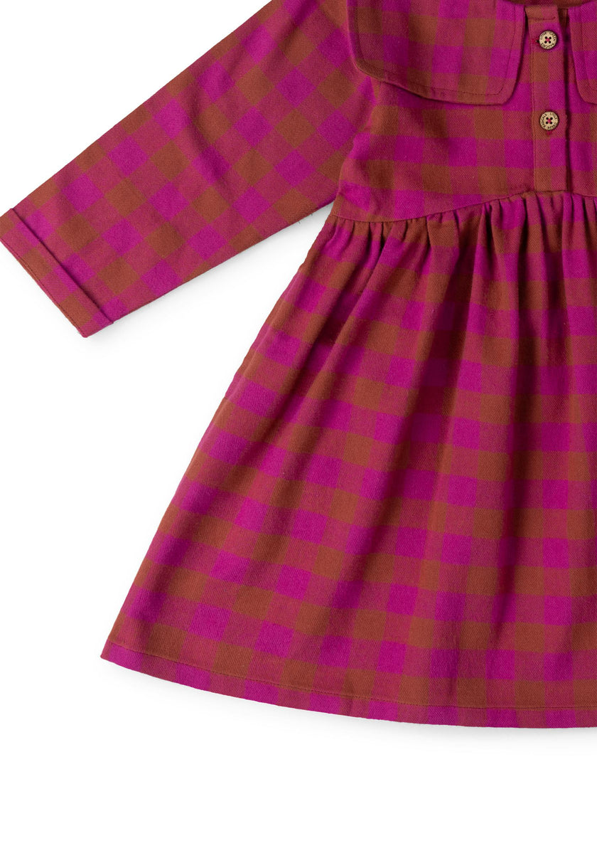 Berry Check Sailor Dress, Multi