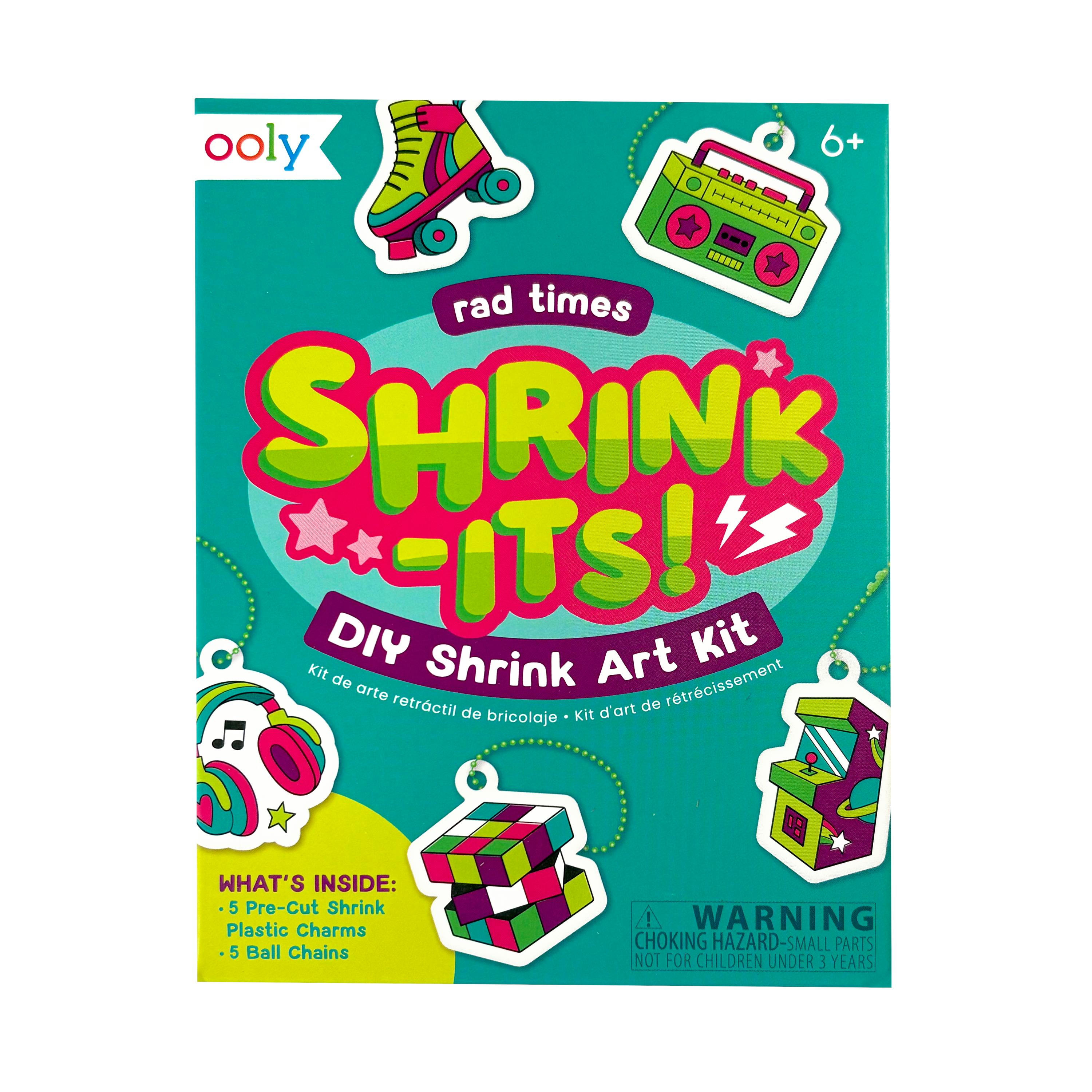 Shrink-Its! Mini DIY Shrink Art Kit - Rad Times - 5 Charms