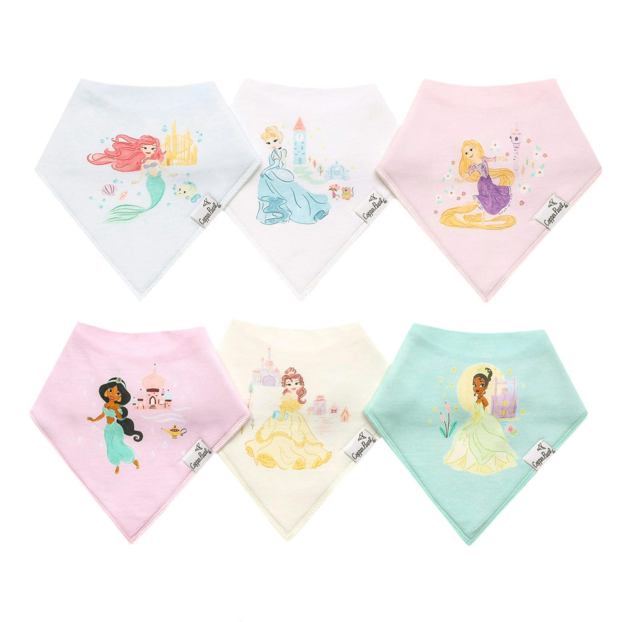 6 Pack Baby Bandana Bibs - Disney Princess