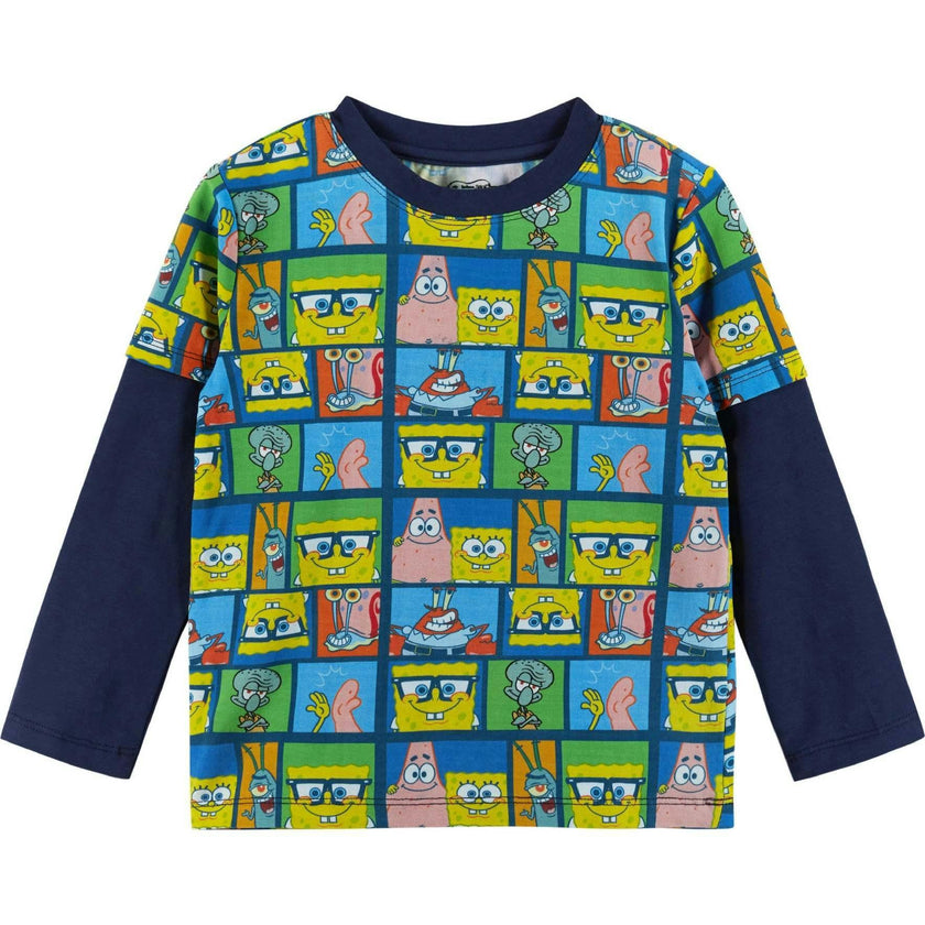 SpongeBob SquarePants™ x Andy & Evan® | Kids (2-7) Long Sleeve Character Collage T-Shirt