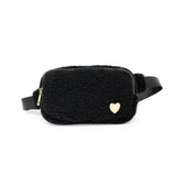 Fuzzy Belt Bag with Heart for Kids