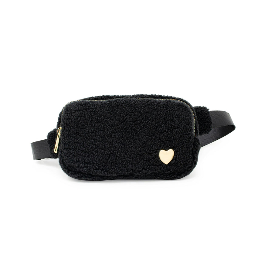 Fuzzy Belt Bag with Heart for Kids
