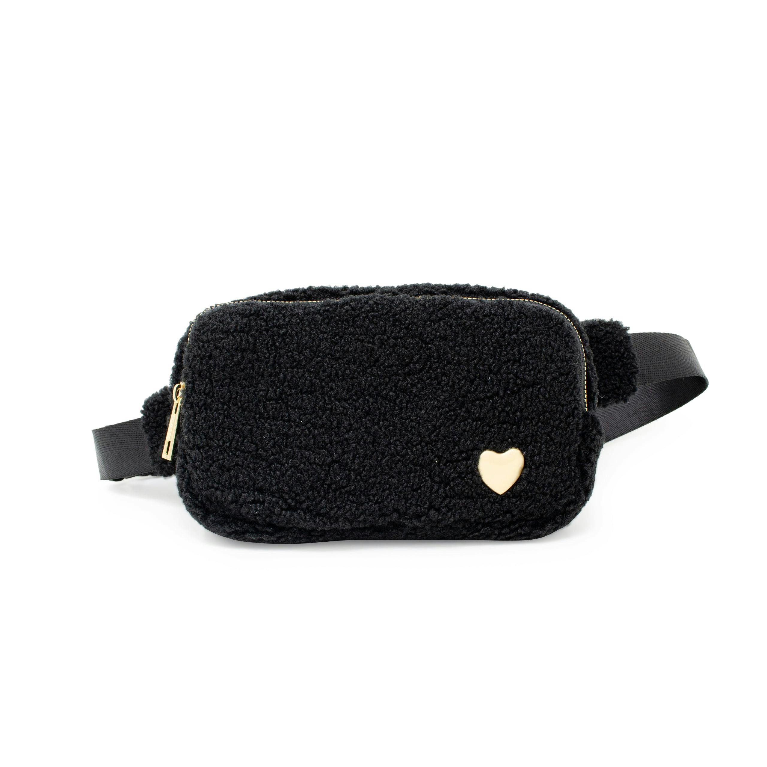 Fuzzy Belt Bag with Heart for Kids