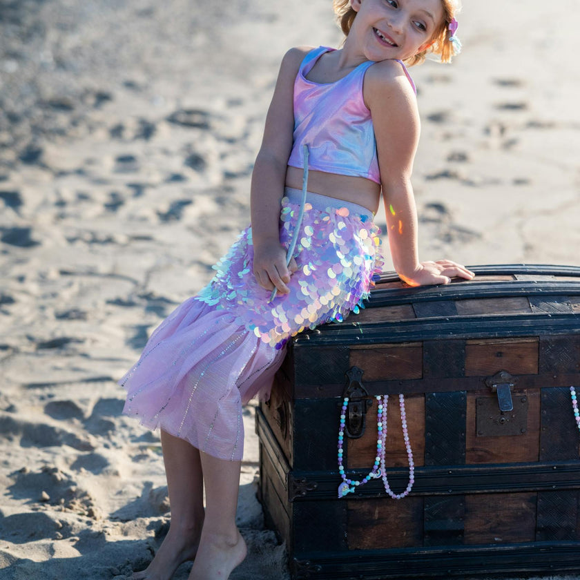 Bling Bling Mermaid Skirt & Hairclip Set