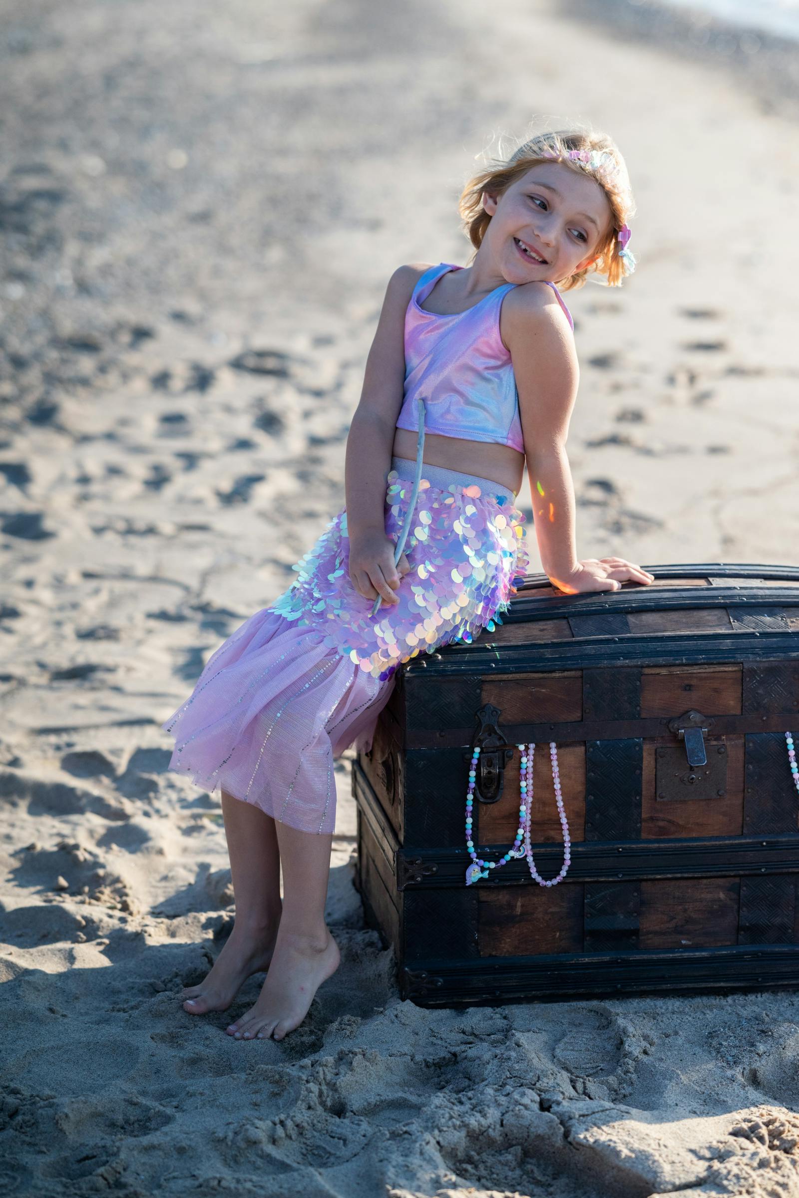 Bling Bling Mermaid Skirt & Hairclip Set