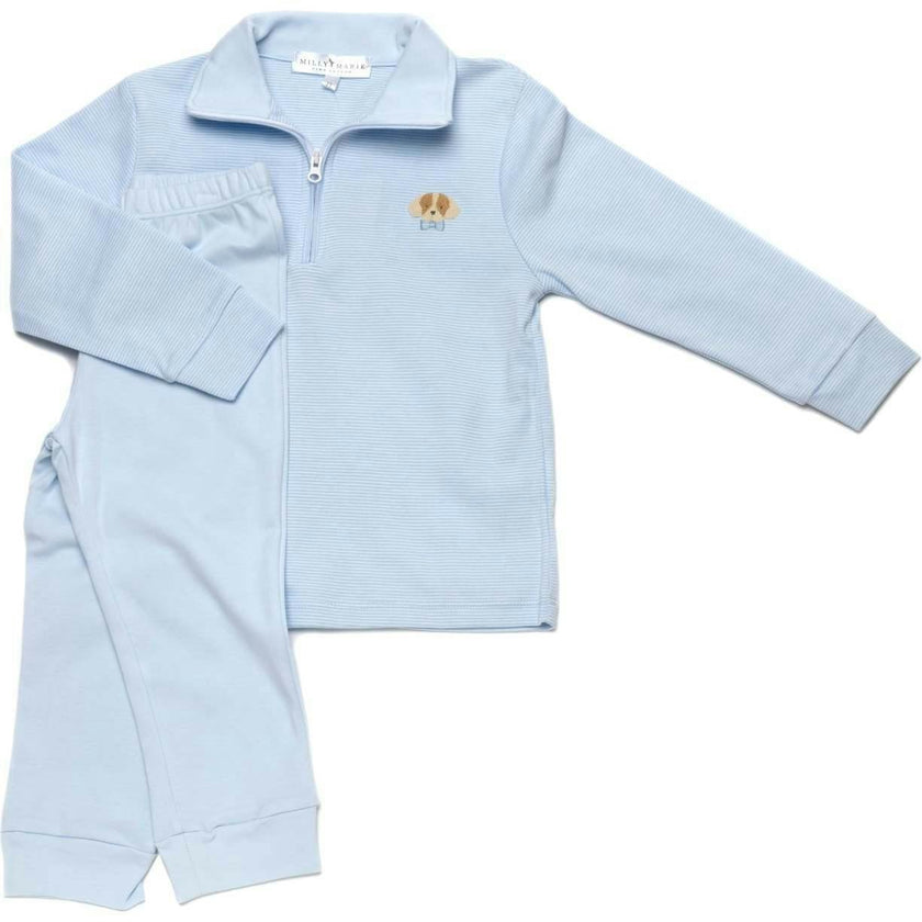 Spotted Half Zip Pullover Set