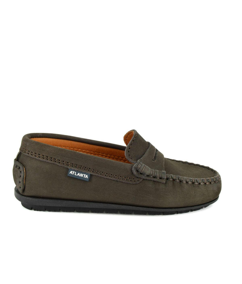 Penny Moccasin in Nubuck, Dark Brown