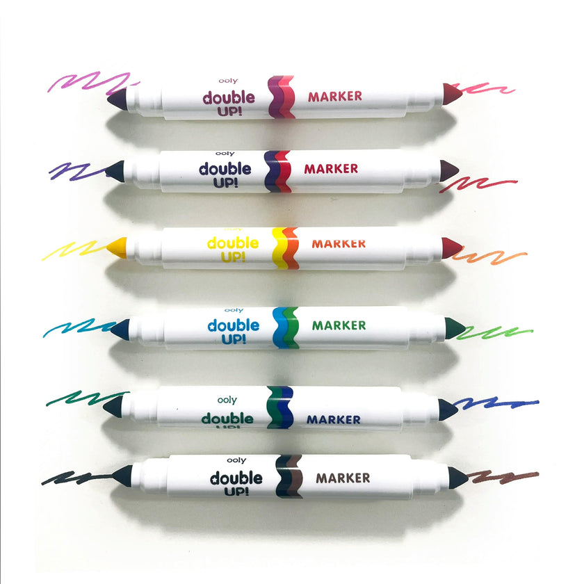 Double Up! Double-Ended Markers - 12 Colors - Set of 6
