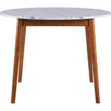 Ashton Wooden Round Dining Table with Faux Marble Top