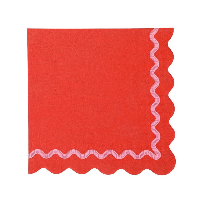 Packed Party Rainbow Ric Rac Assorted Lunch Napkins 20ct - Multicolor Ric Rac Detail 3-Ply Napkins in 5 Bold Color Combinations