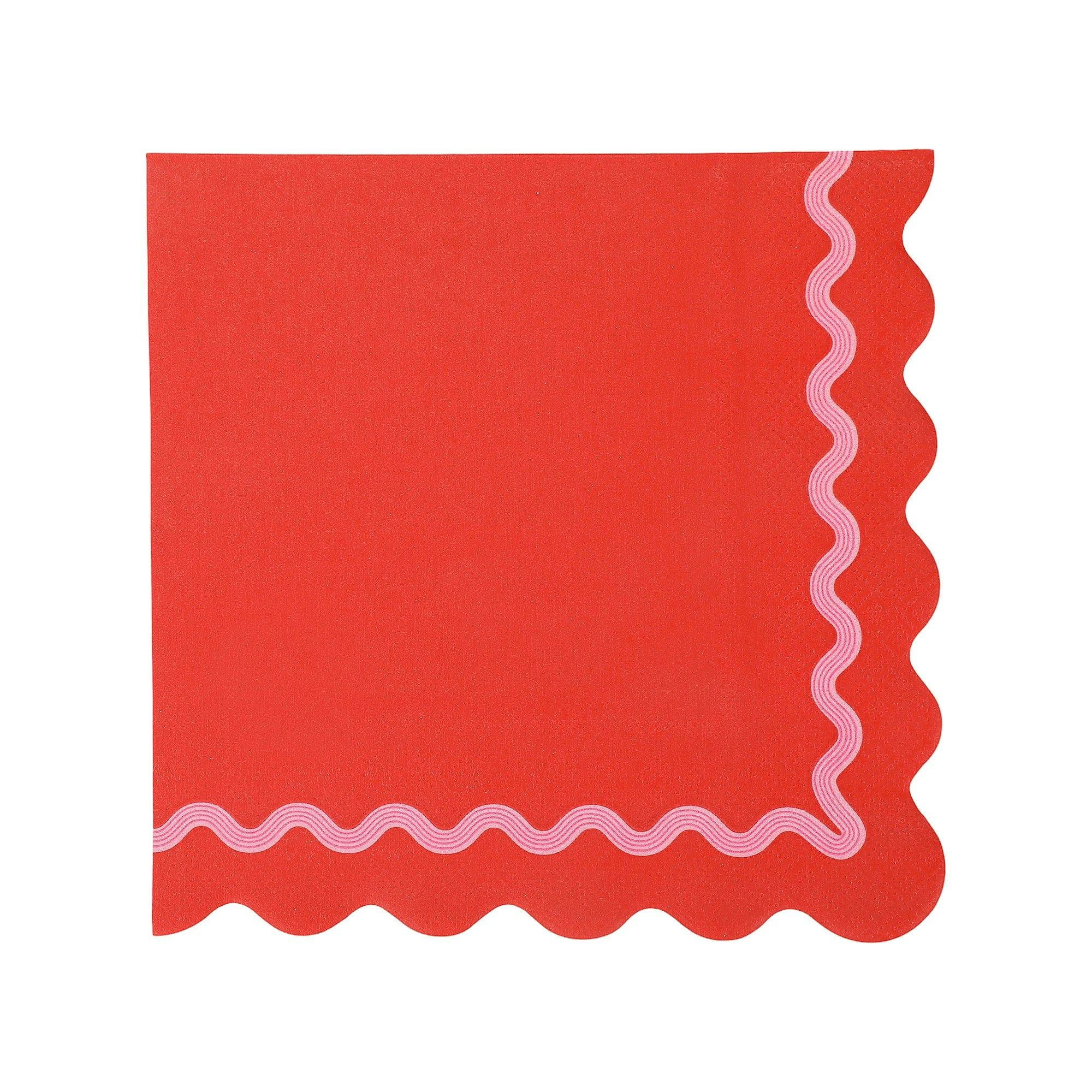 Packed Party Rainbow Ric Rac Assorted Lunch Napkins 20ct - Multicolor Ric Rac Detail 3-Ply Napkins in 5 Bold Color Combinations