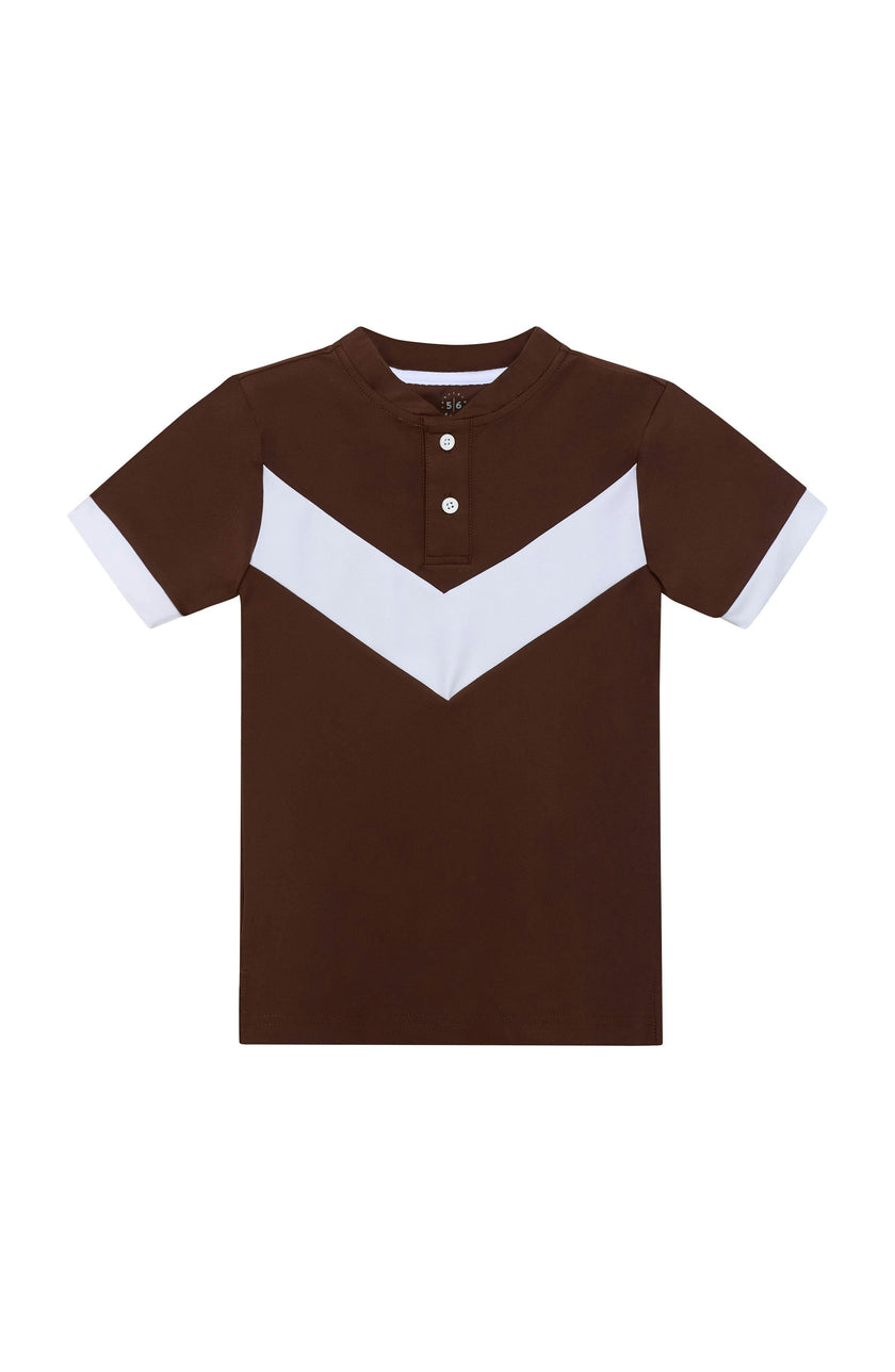 brown retro v blade shirt