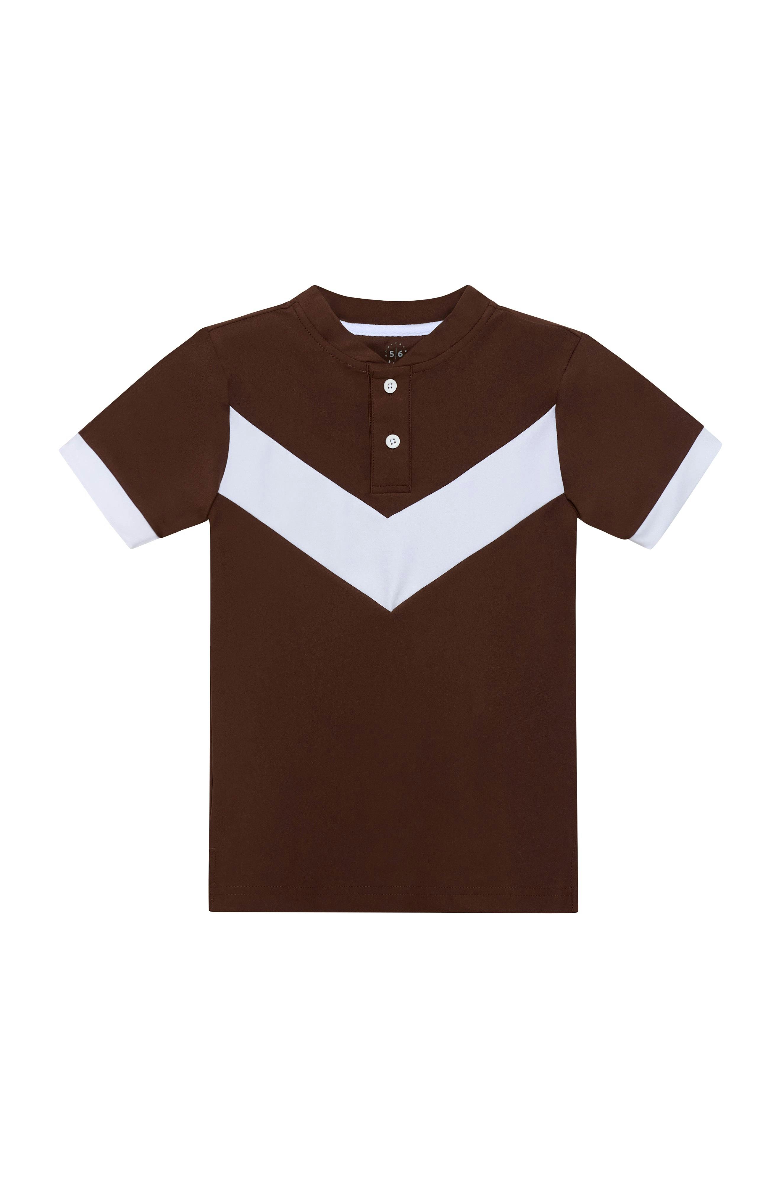 brown retro v blade shirt