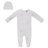 Strawberry Snap Front Dot Print Romper and Hat Two Piece Set