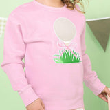 Golf Tee Bow Patch Sweatshirt - Pink