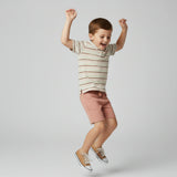 Organic Collar Tee & Shorts Set - Terra Stripes
