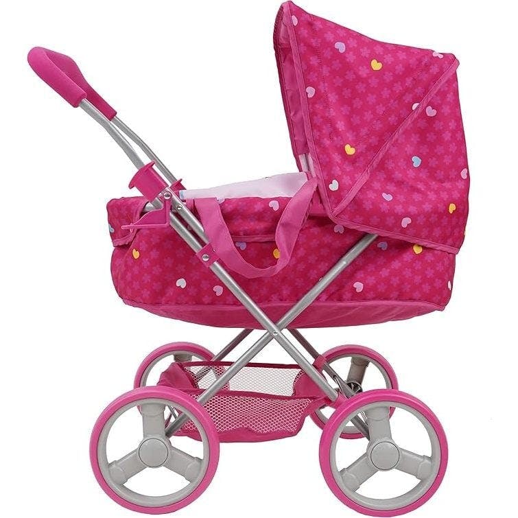 Garden Doll Pram Doll Accessory w/ Storage Basket & Bassinet