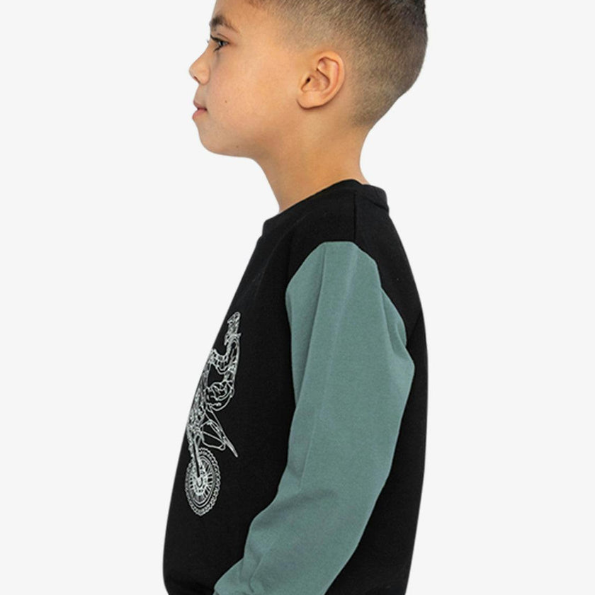 Long Sleeve T-Shirt Black, Blue And Green