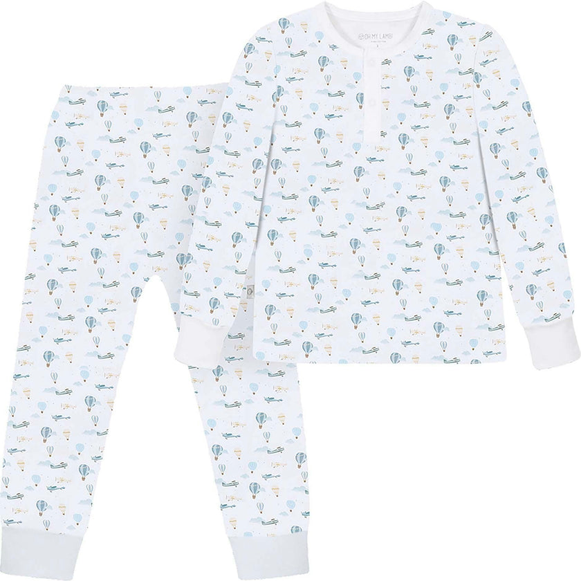 Little Airplanes Pima Long Pajama Set