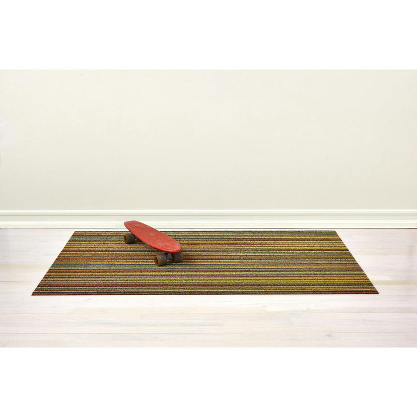 Skinny Stripe Shag Floor Mat, Bright Multi