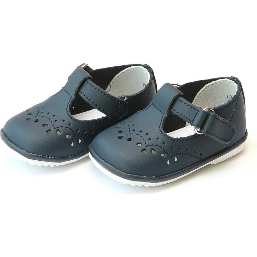 Birdie Navy Leather T-Strap Mary Jane (Baby)