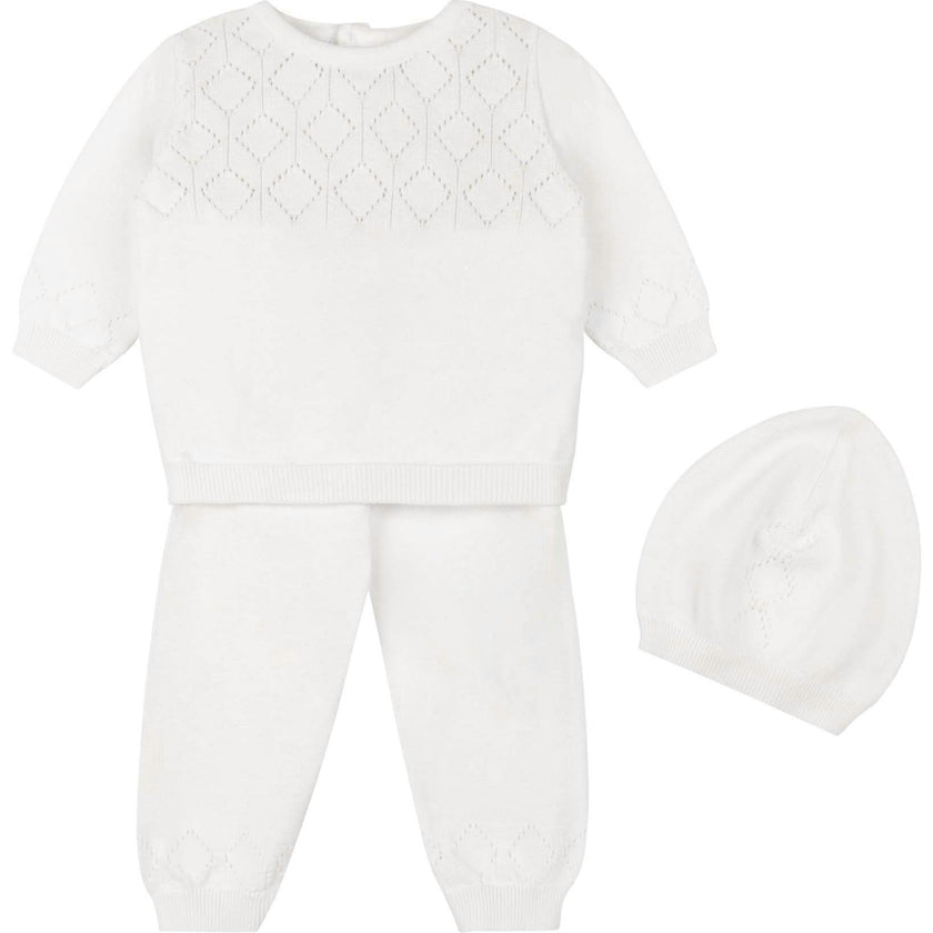Lux Pointelle Knit Set w/Hat
