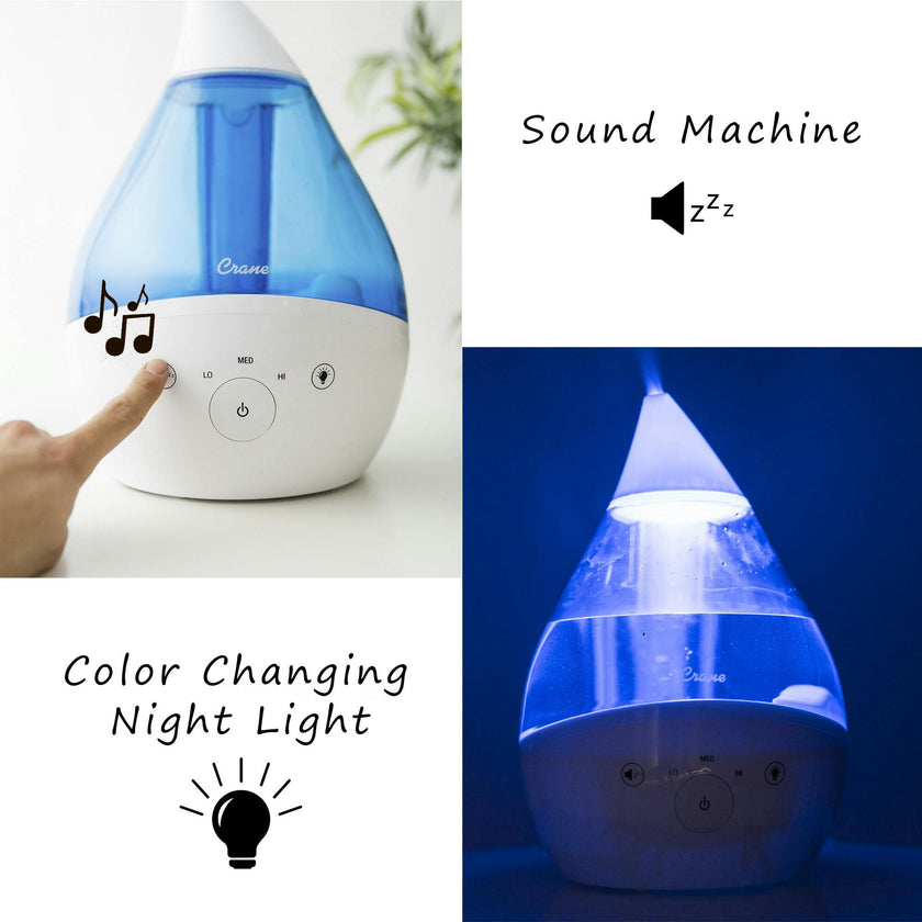 4 in 1 Top Fill 1 Gallon Cool Mist Humidifier Sound Machine