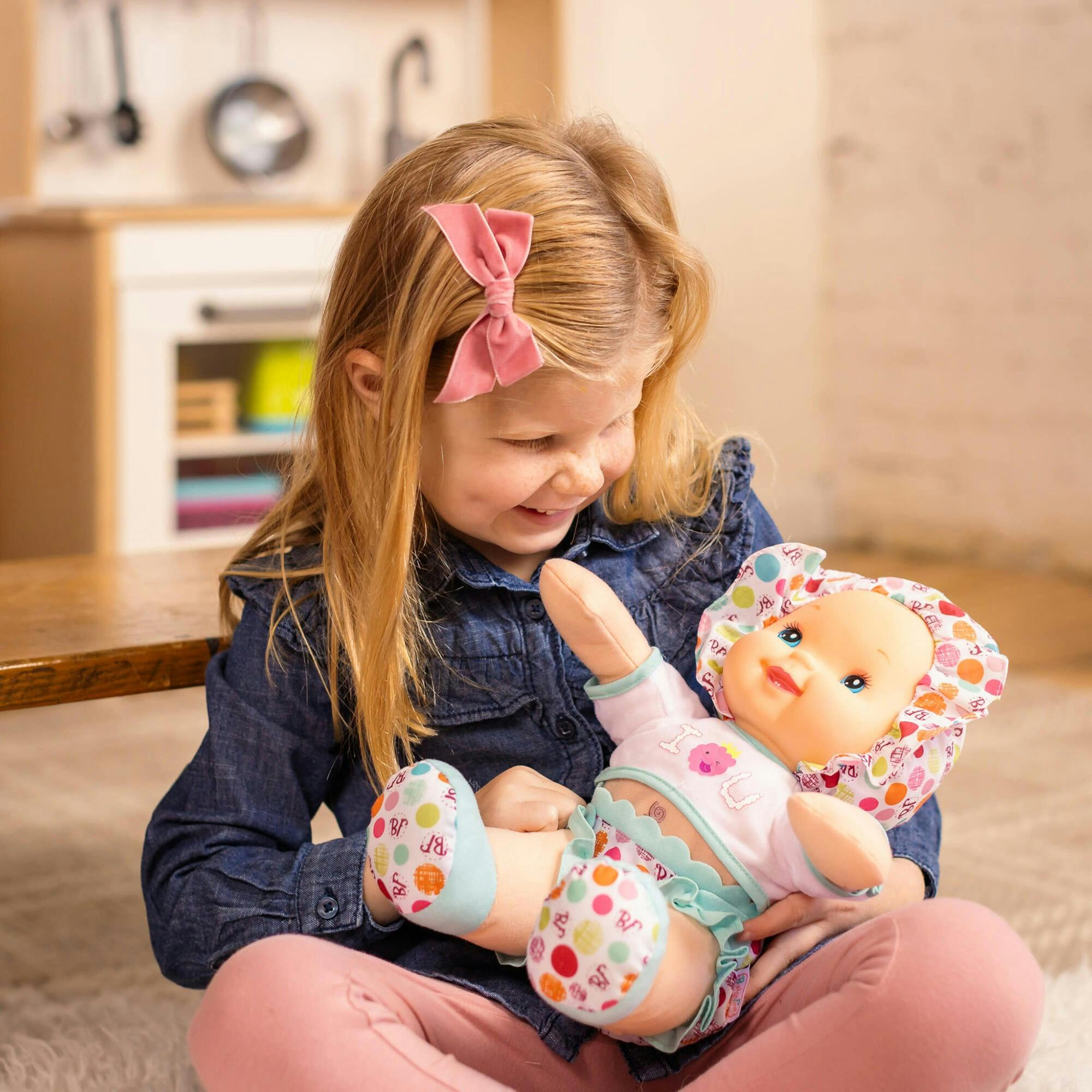 Goldberger Doll Baby's First Smartie Pants Doll with Raspberry White T-Shirt