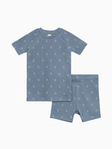 2-Piece Short Sleeve Jammie Set - Anchor / Sea + Powder