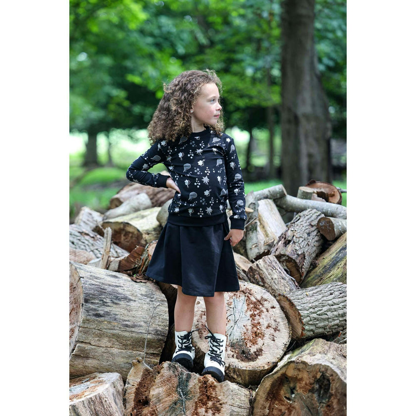 Super Bubble Ribbed Waist A-Line Short Skirt