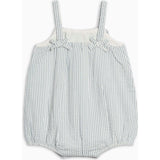 Rosalie Seersucker Ruffle Bubble Romper - Shore Stripe / Sea