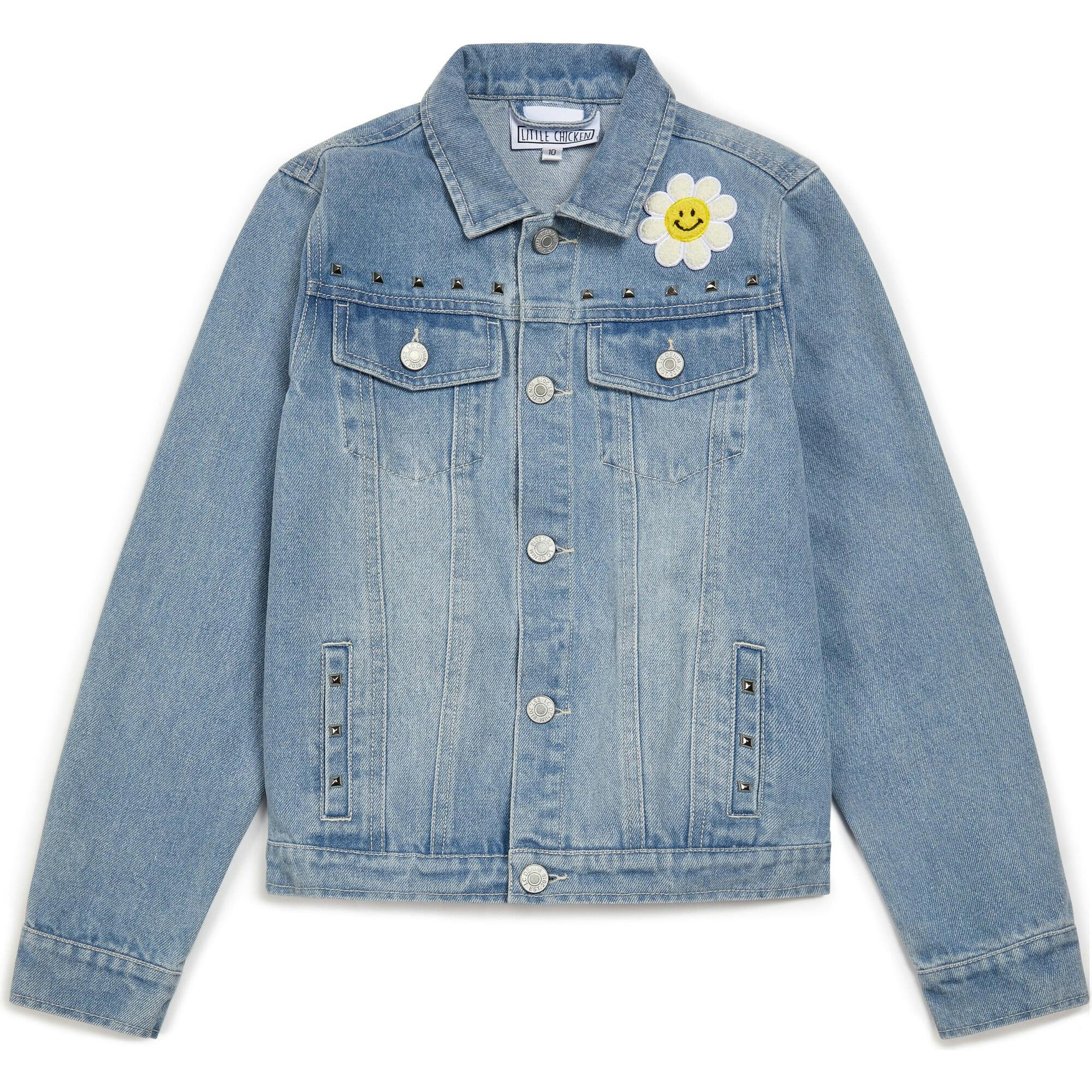 Studded Lightning Bolt Denim Jacket, Blue