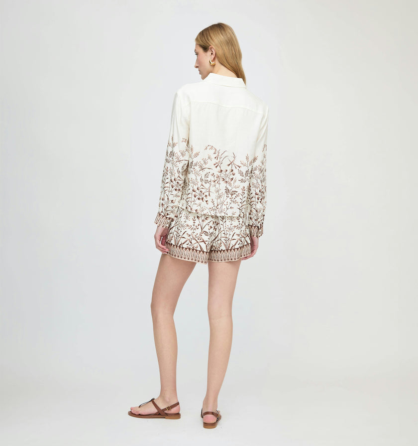 The Liv Top - Ivory Wildflower Field