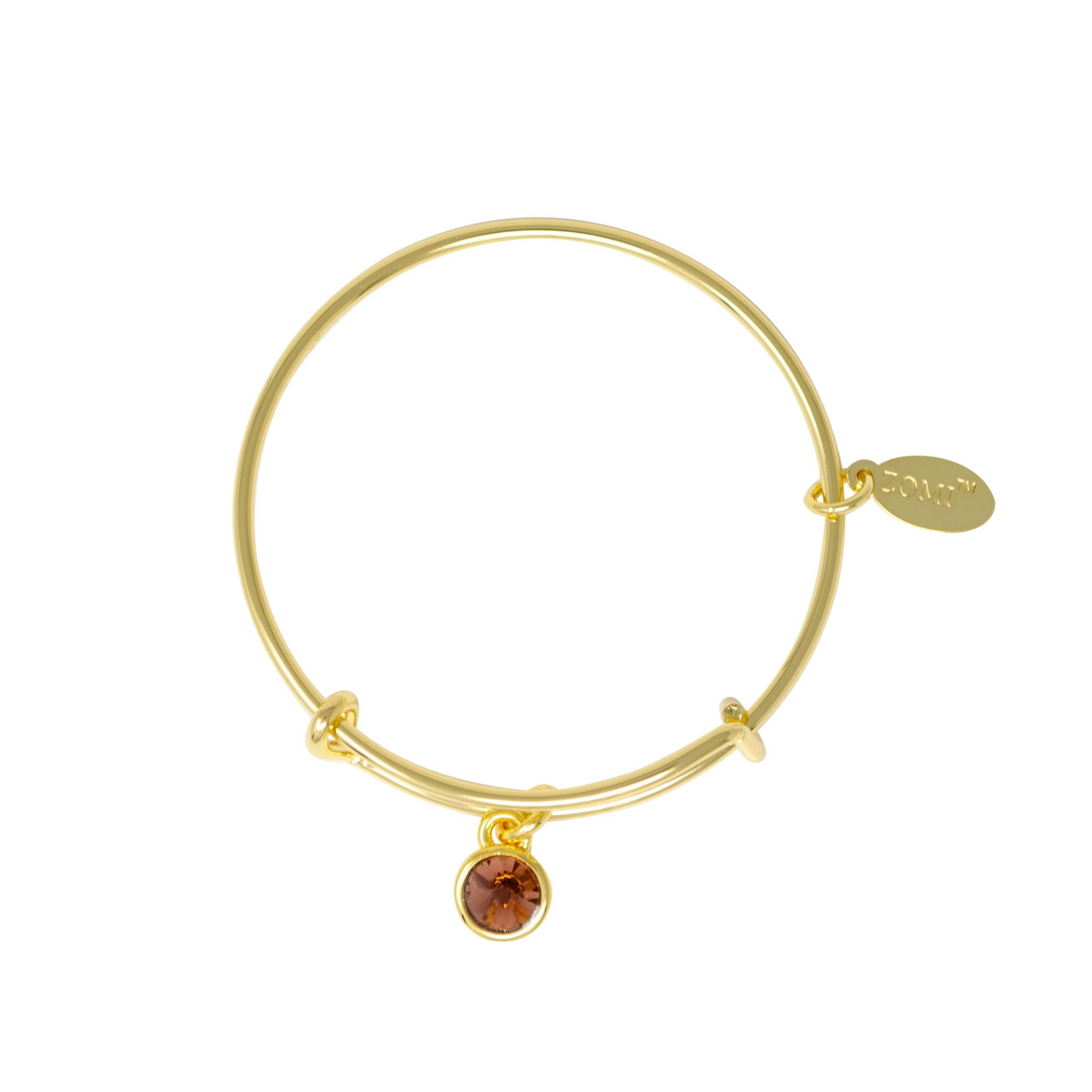 February Birthstone Bangle Bracelet