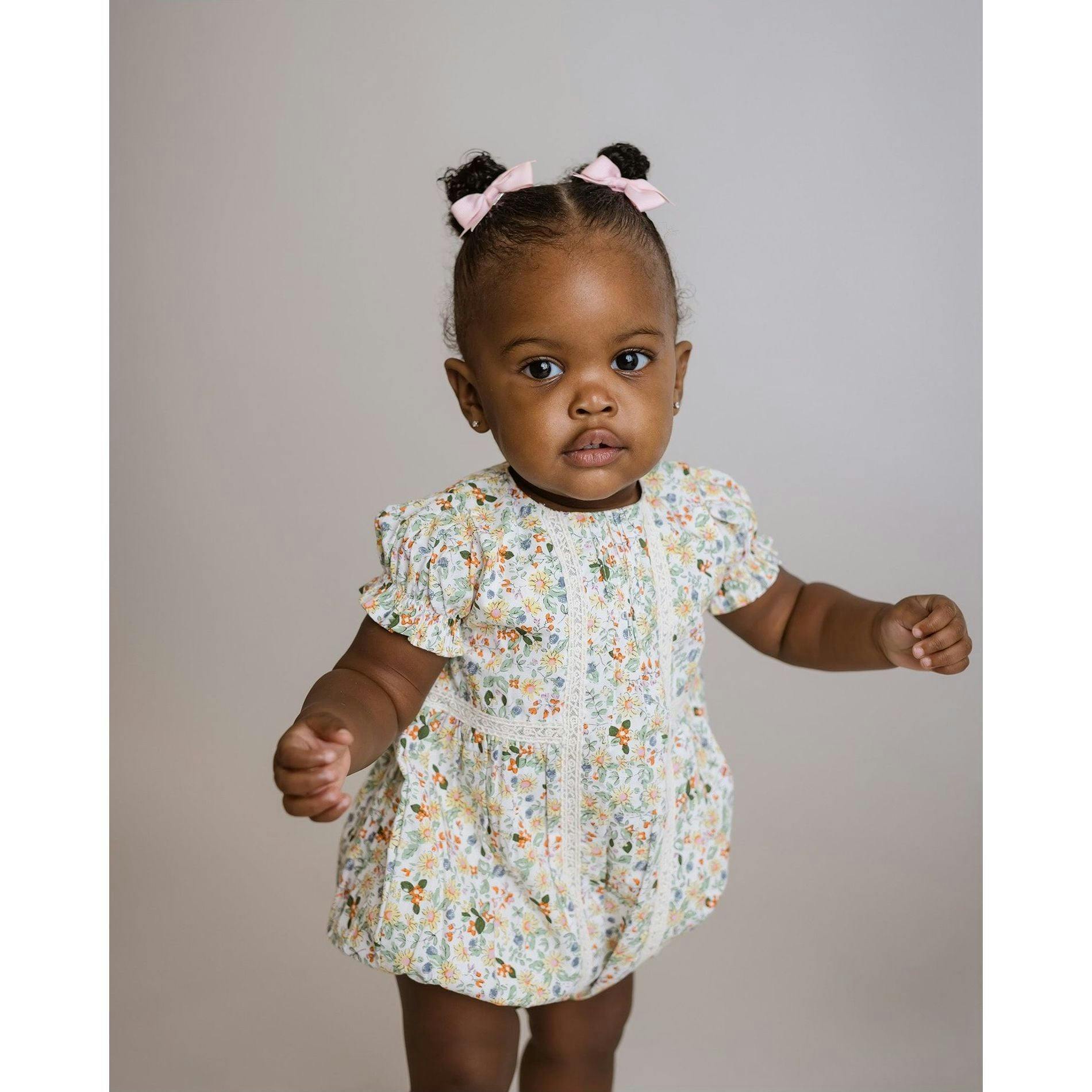 Yellow Floral Bubble Romper