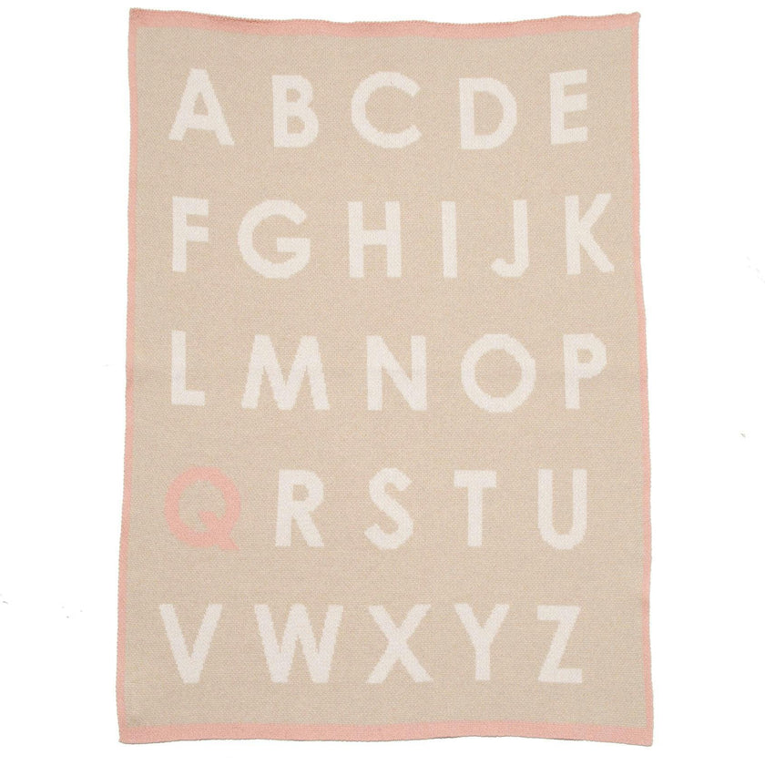 Custom Personalized Baby Sustainable Knit Throw Blanket - ABC