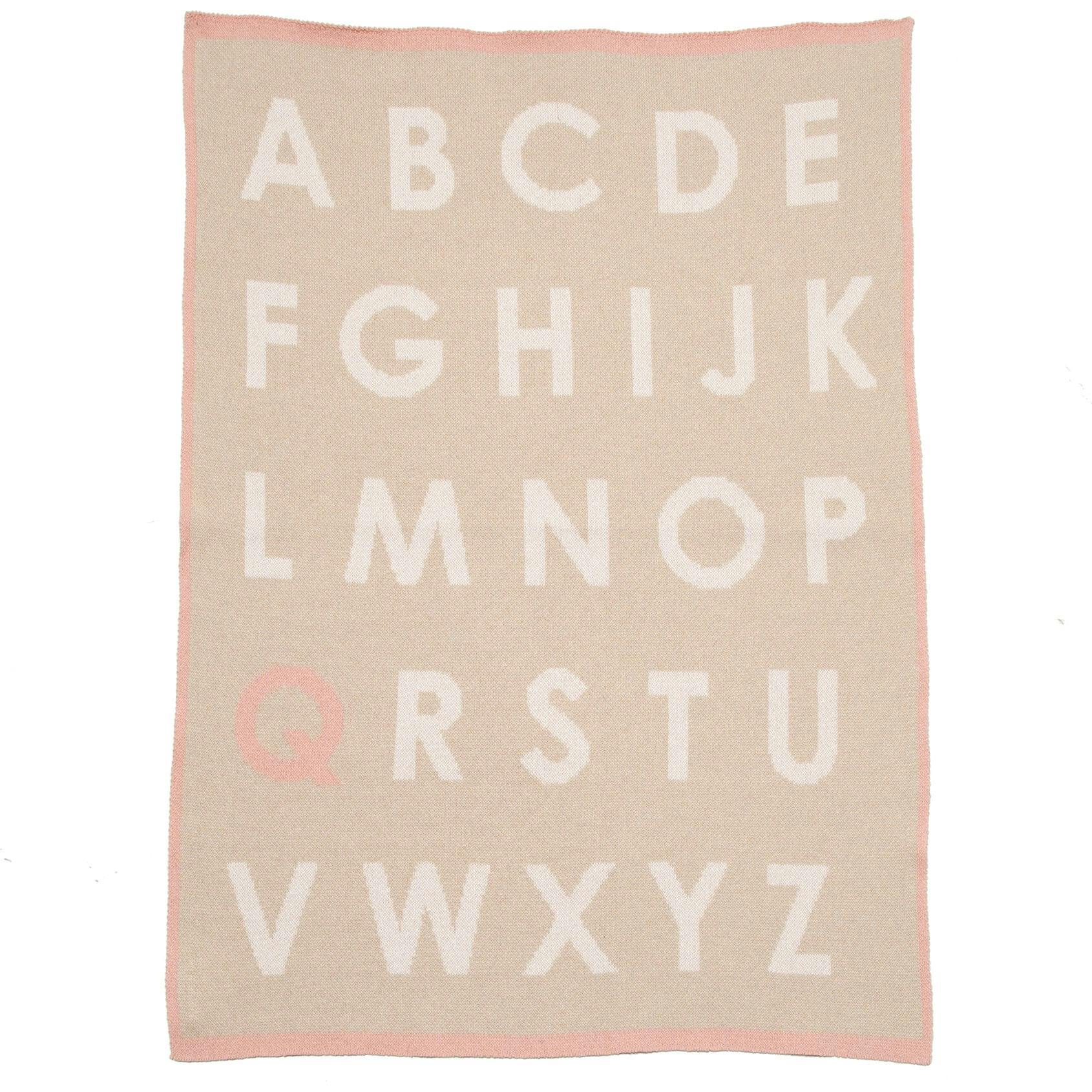 Custom Personalized Baby Sustainable Knit Throw Blanket - ABC