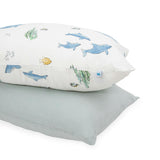 Cotton Muslin Pillowcase 2 Pack - Whales