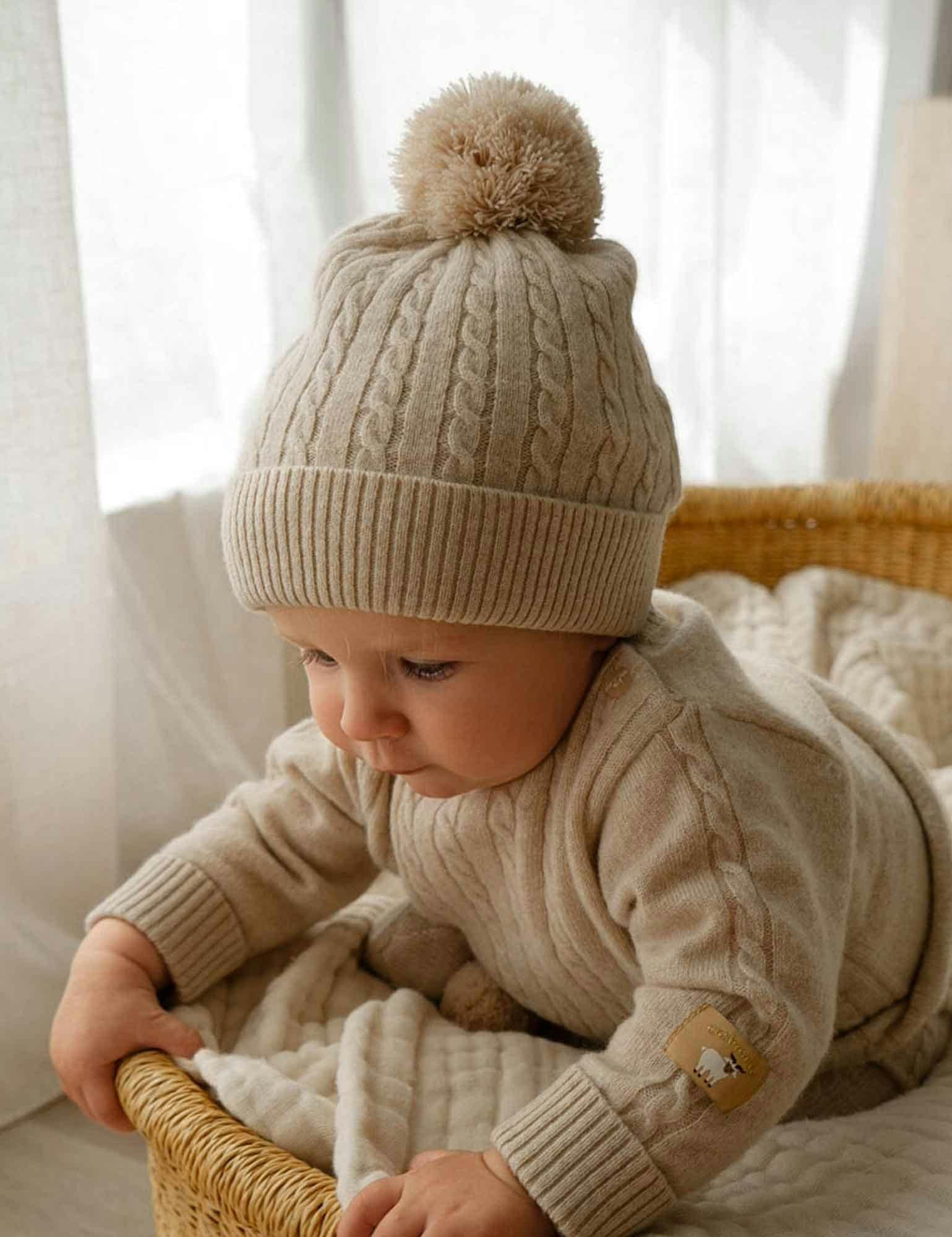 Cashmere Beanie Camel Melange