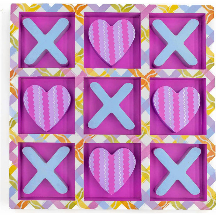 Packed Party Tic-Tac-Totally Fun Preepy Plaid Hearts Game Set