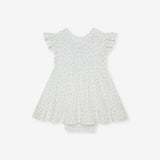 Andina Cream Pointelle Ruffled Bodysuit Dress
