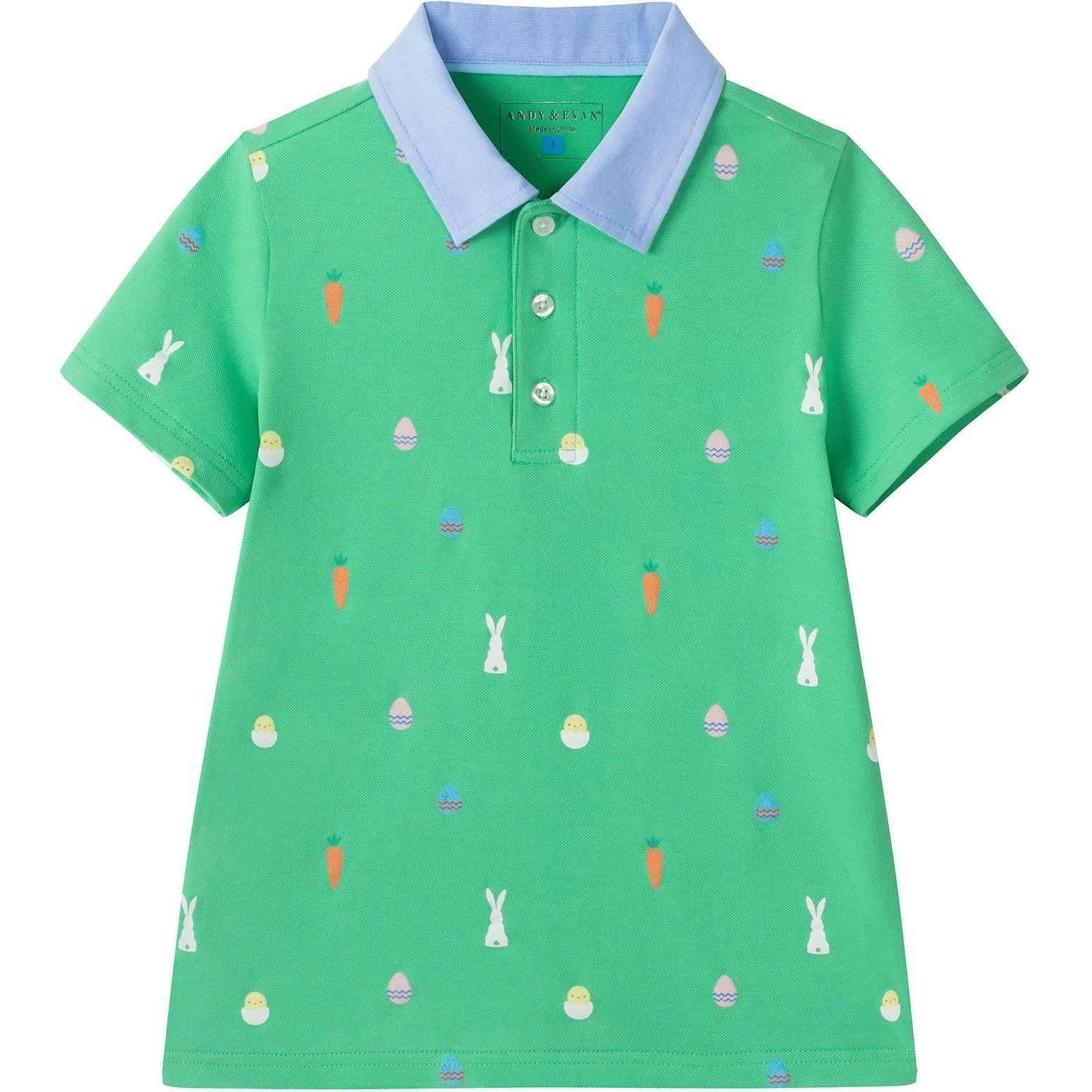 Boys Knit Polo & Short Set | Bunny Toss
