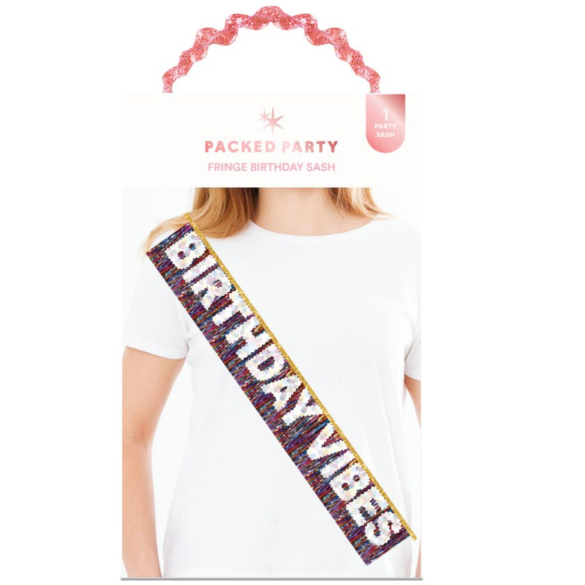 Birthday Vibes Forever Glitter Sash