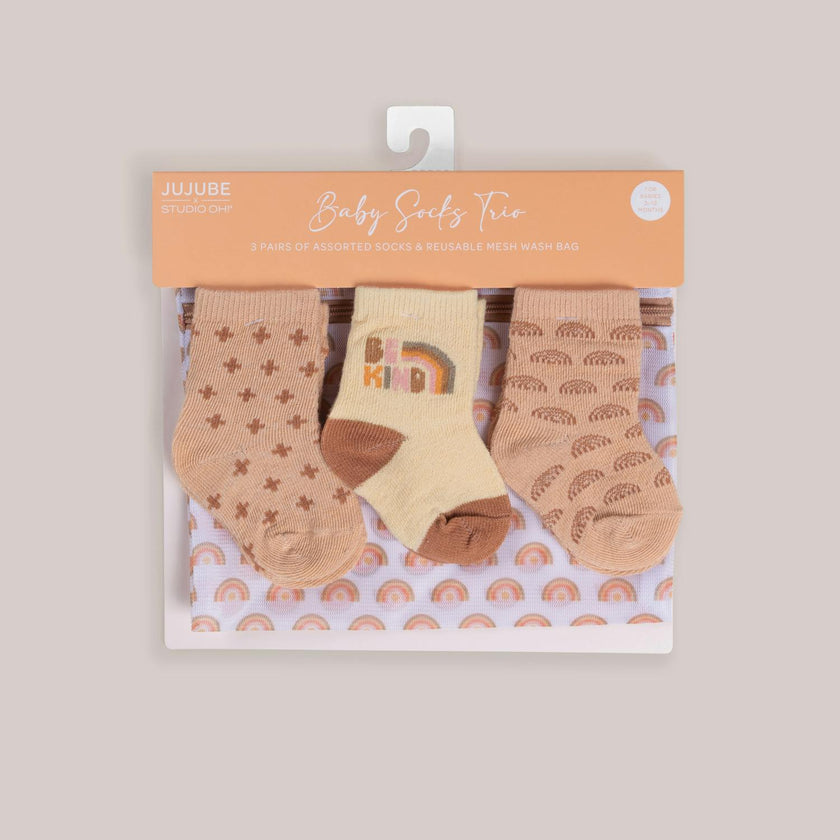 Baby Socks Trios With Zipper Wash Bag
